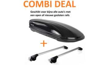 Dakkoffer Menabo Mania 600 liter zwart + dakdragers voor gesloten en open rails