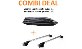 Dakkoffer CAM 431 liter zwart + dakdragers voor gesloten en open rails