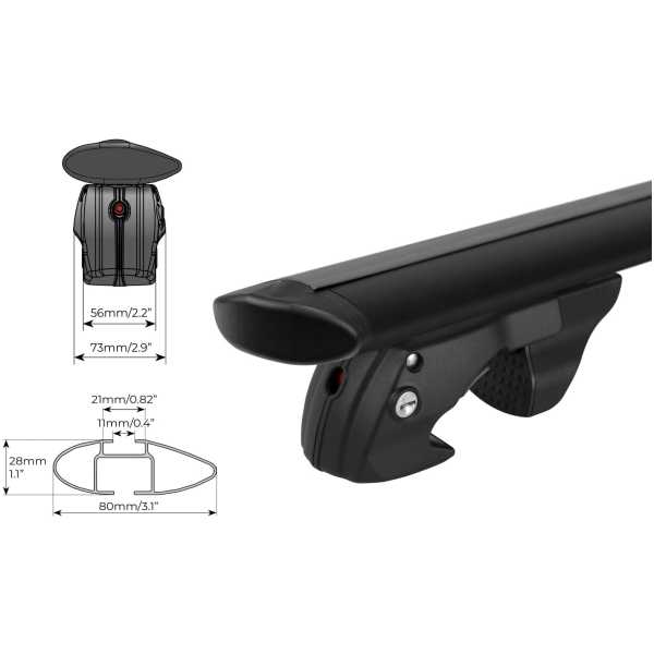 Dakdrager Menabo Fender alluminium 134cm